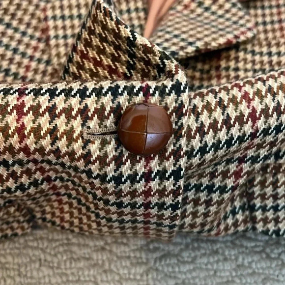 Talbots Houndstooth Blazer Brown size 4P - Picture 6 of 7